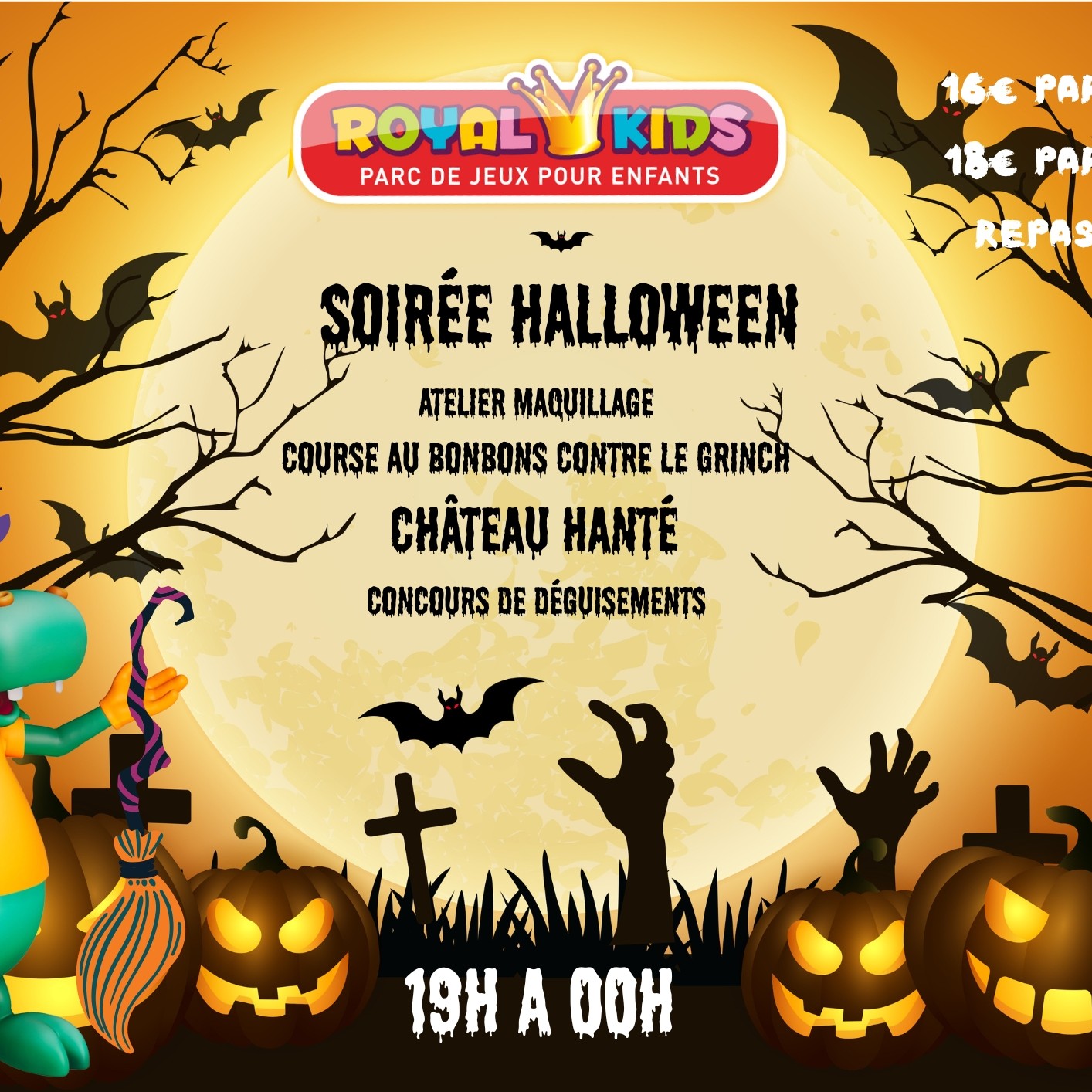 Soirée halloween enfants repas HALAL