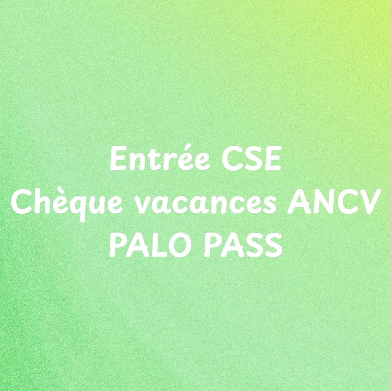 Entrée CSE - Chèque ANCV - Palo PASS