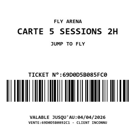 Réservation carte 5 sessions 2h