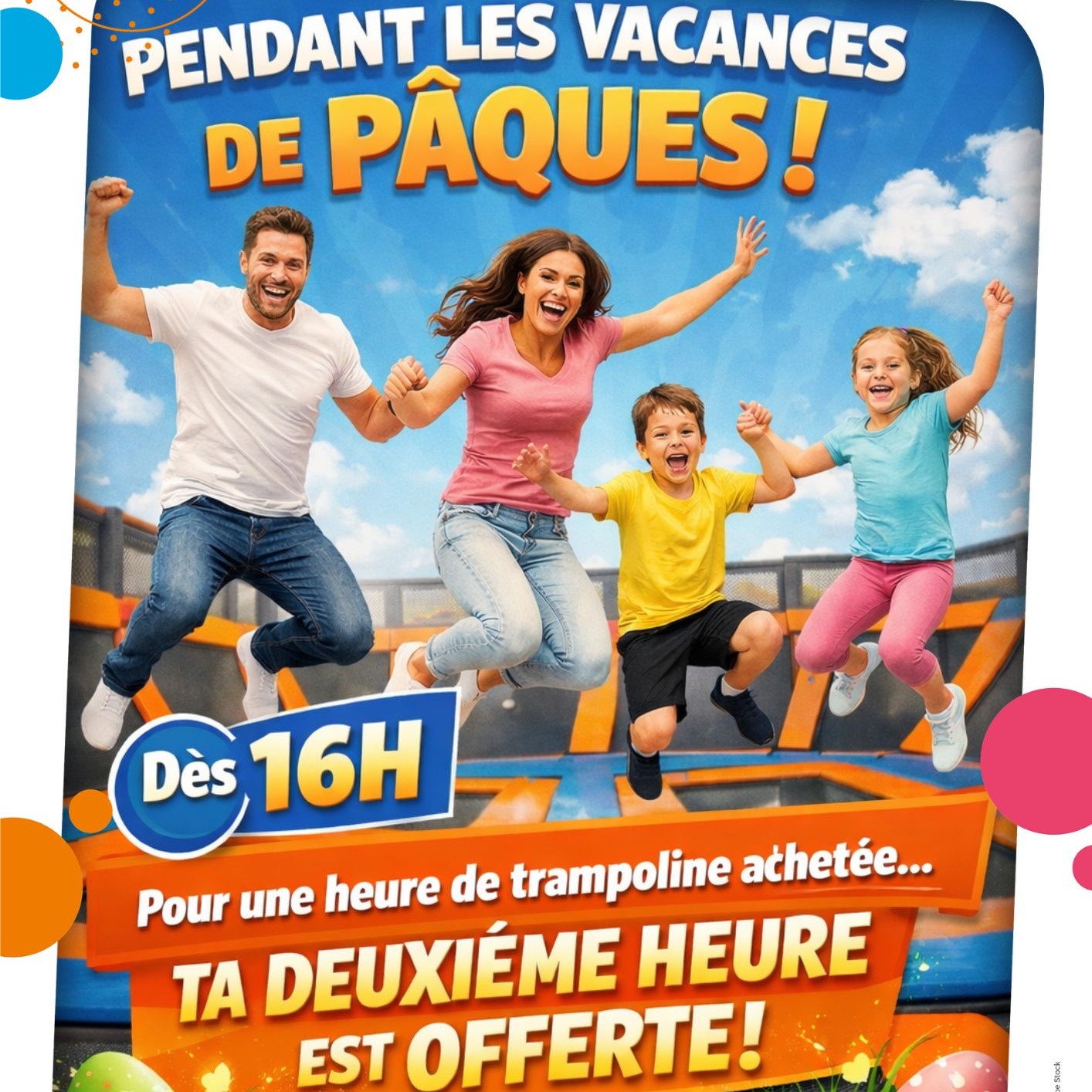 1H trampoline+ 2eme heure GRATUITE