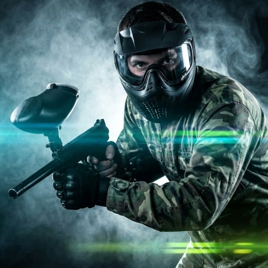 Paintball 2000 billes + lanceur auto + combi + gants + plastron