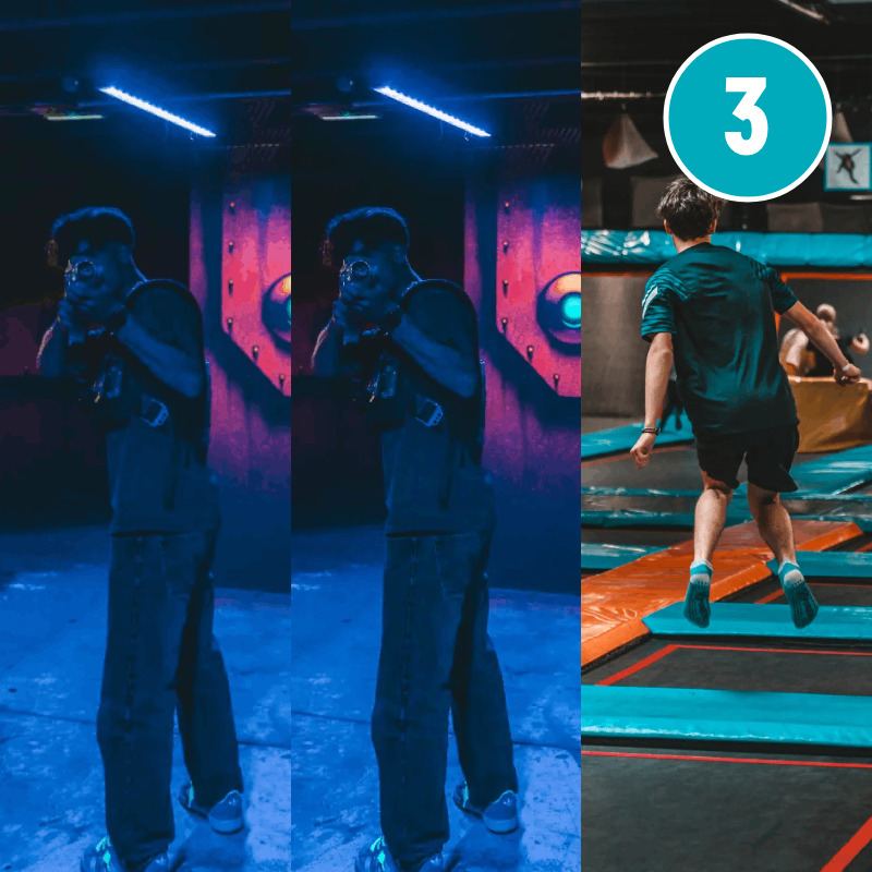 Anniversaire 3 activités : Trampolines + Laser 2 sessions