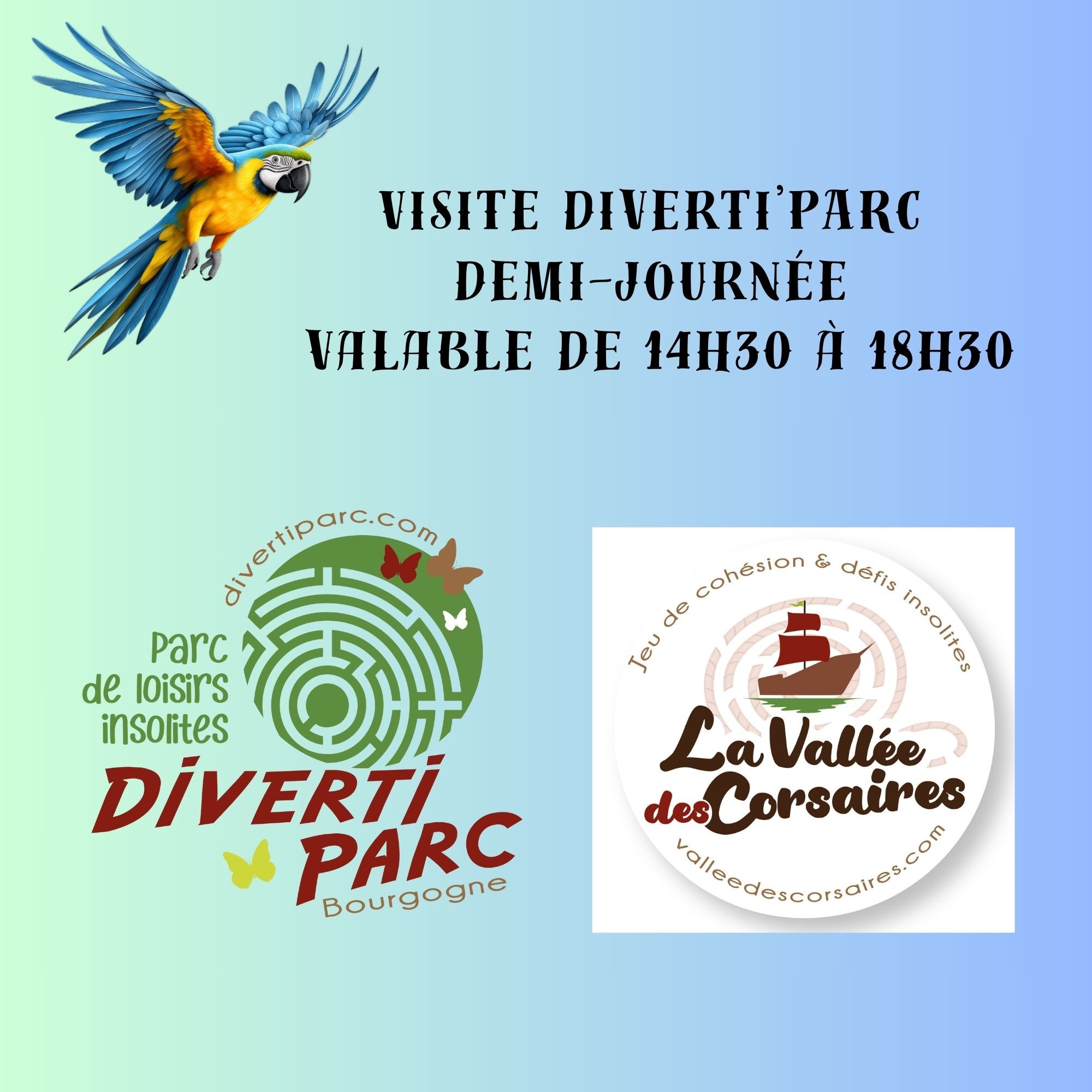 ** Visite Diverti'Parc 1/2 Journée 2026 -Tarif 19€-PROMO -5%