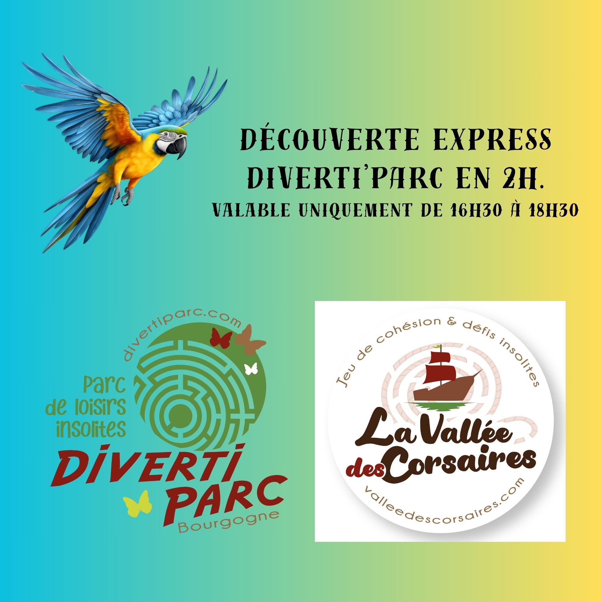 **Découverte Express 2026 Diverti'Parc 2H30-Tarif 15€ -PROMO -5%