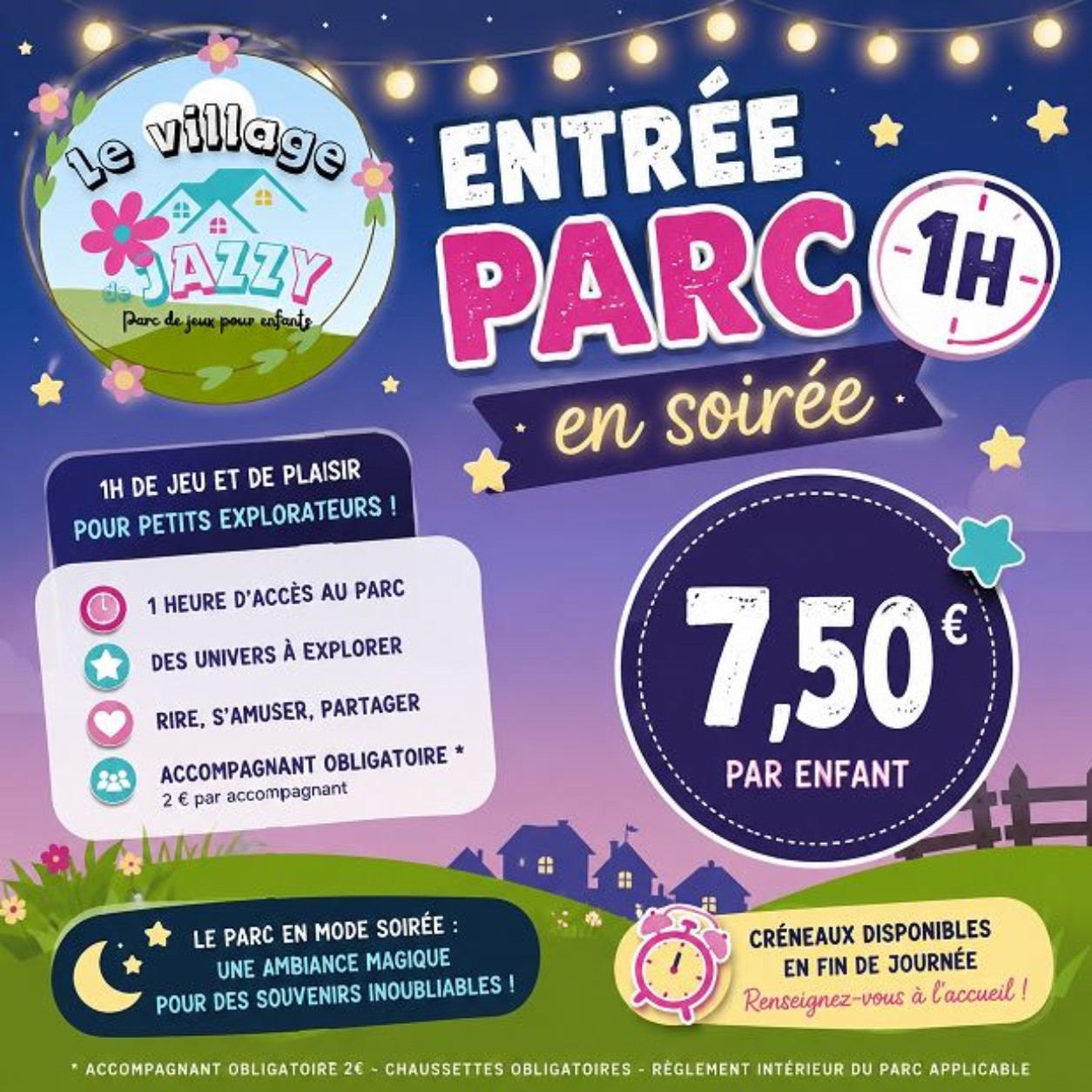 Entrée parc en soirée