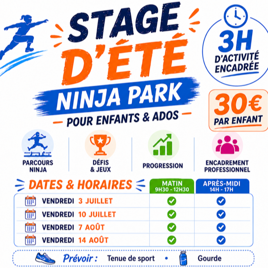 Stage Vacances Ninja Park
