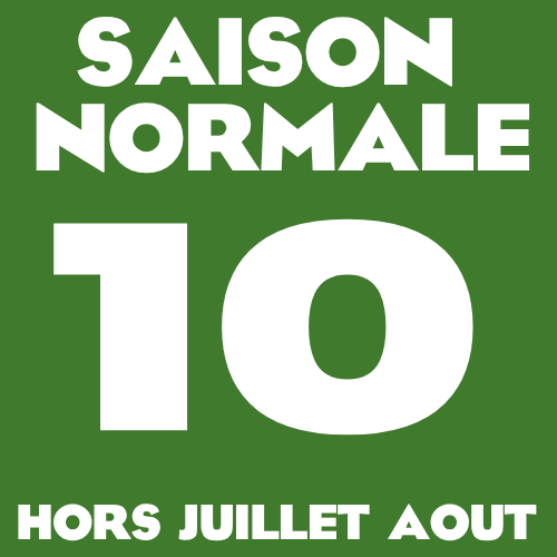 CARNET 10 ENTREES - Saison Normale (Hors Juillet Aout)