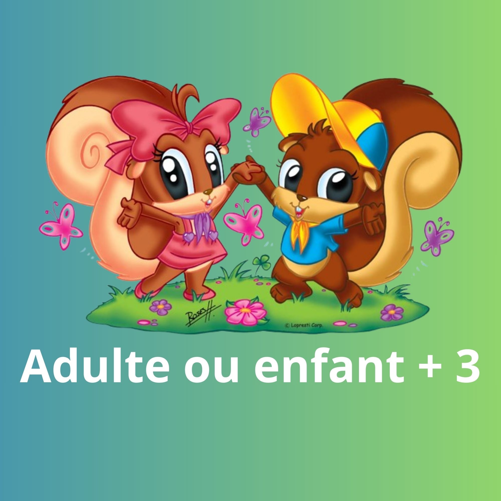 Entrée adulte et enfant à partir de 3 ans