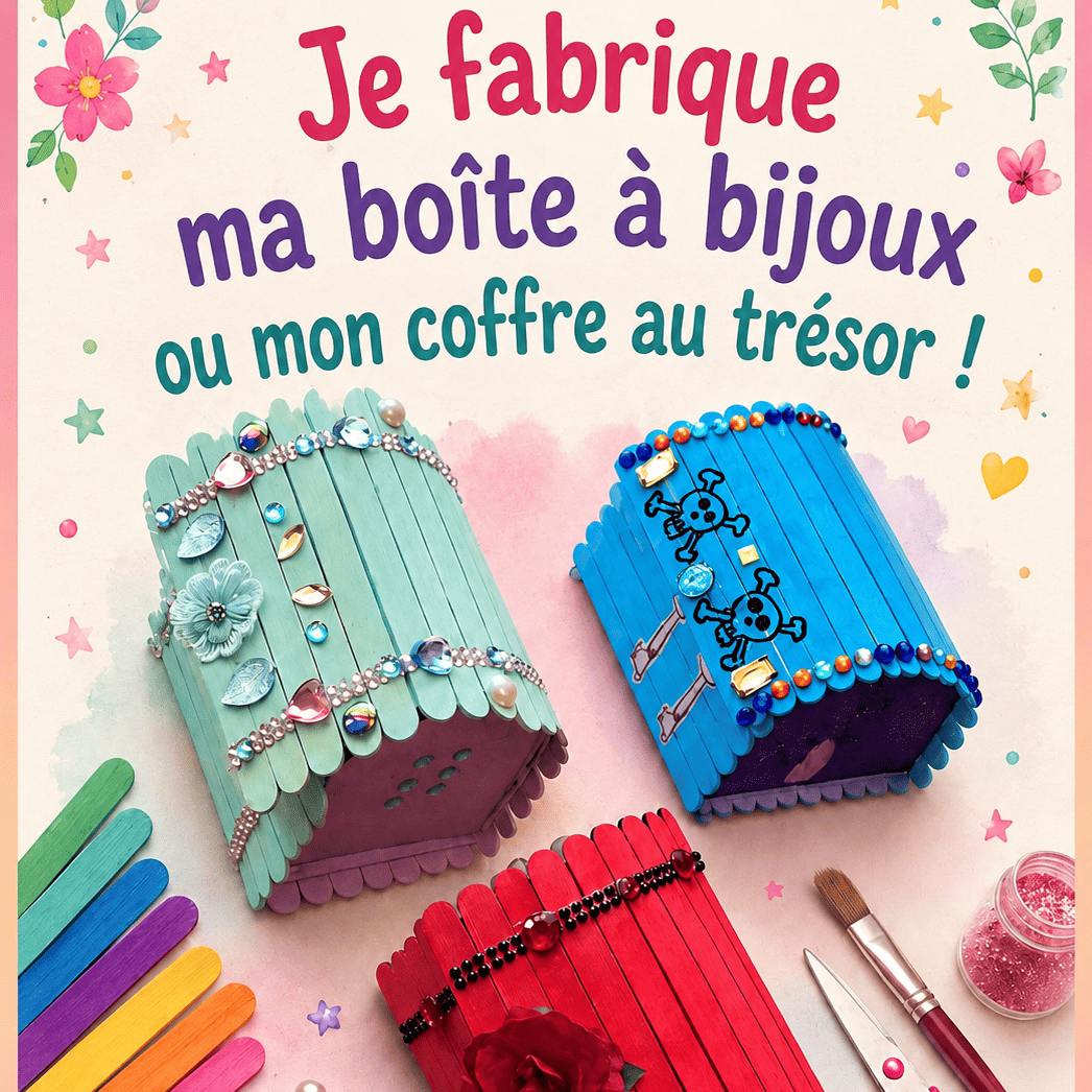 Atelier créatif - Boîte à bijoux ou coffre au trésor(3 à 10 ans)