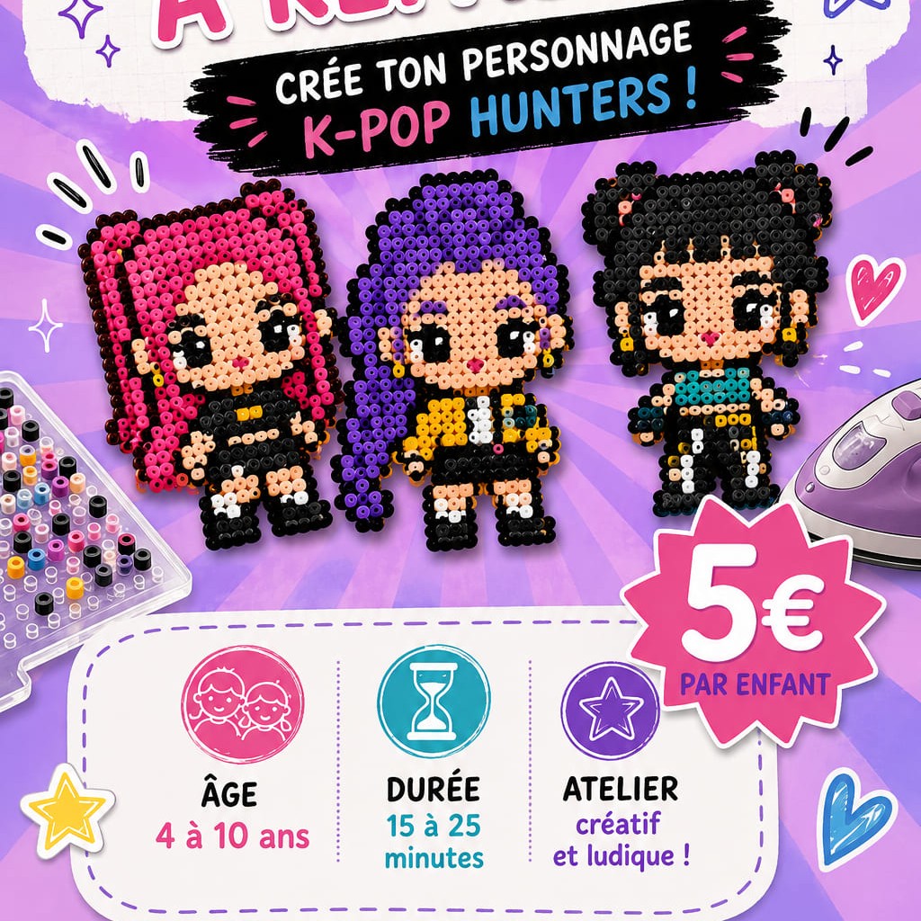 Atelier créatif - Kpop en perles à repasser (4 à 10 ans)