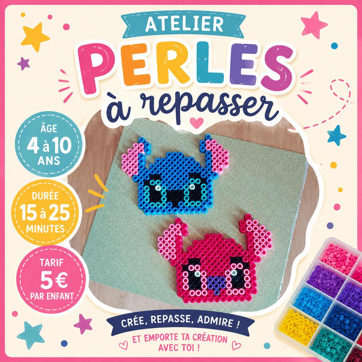 Atelier créatif - Stitch en perles à repasser (4 à 10 ans)