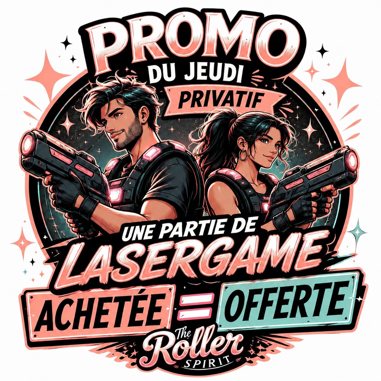 Promo jeudi lasergame privatif 1 partie achetée + 1 gratuite