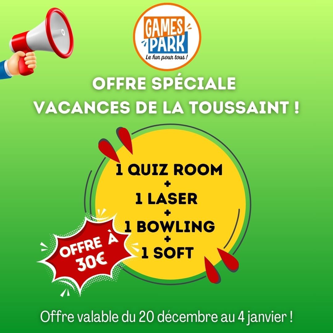 PACK QUIZ ROOM + 1LASER + 1BOWLING + 1SOFT