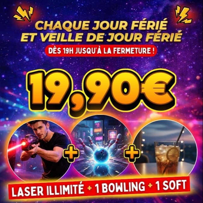 OFFRE SOIR Laser illimité + 1 bowling + 1soft