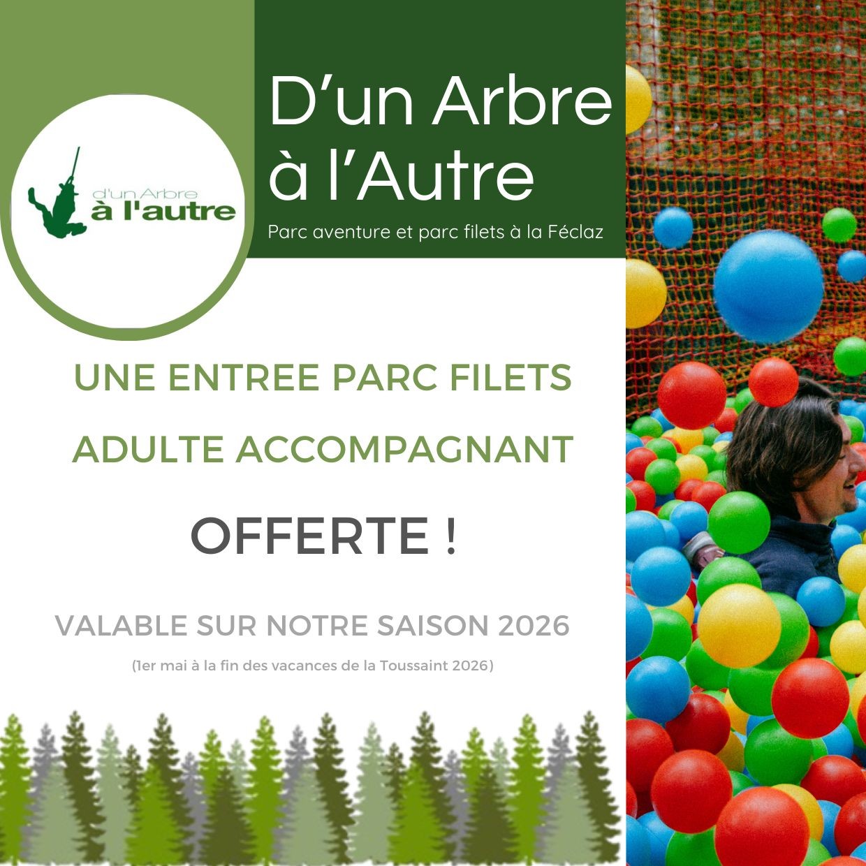 Bon cadeau parc filets (tarif pour un adulte accompagnant)
